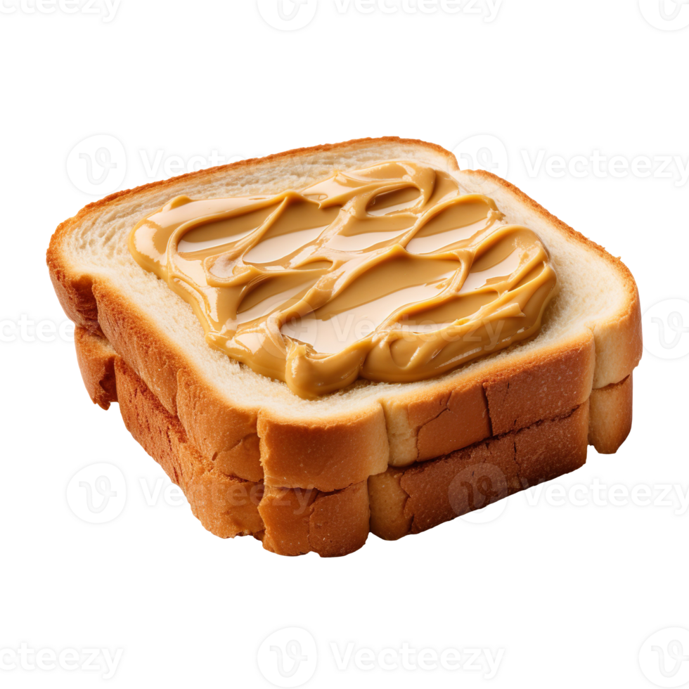 Bread with peanut butter isolated on transparent background png