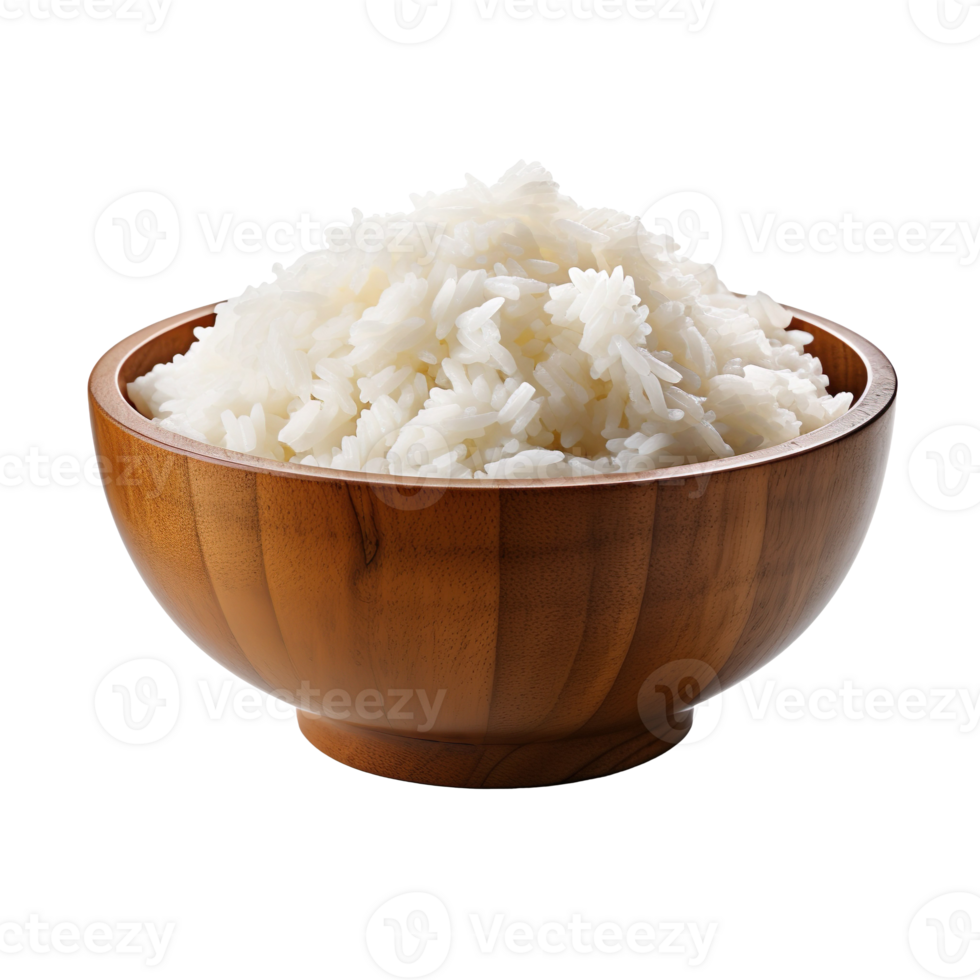 Bowl of Cooked Rice isolated on transparent background png