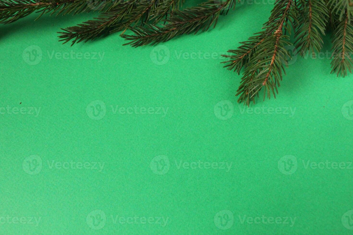 New Year Christmas Background Spruce Branch on Black Red Yellow Background with Space for Copyspace Text photo