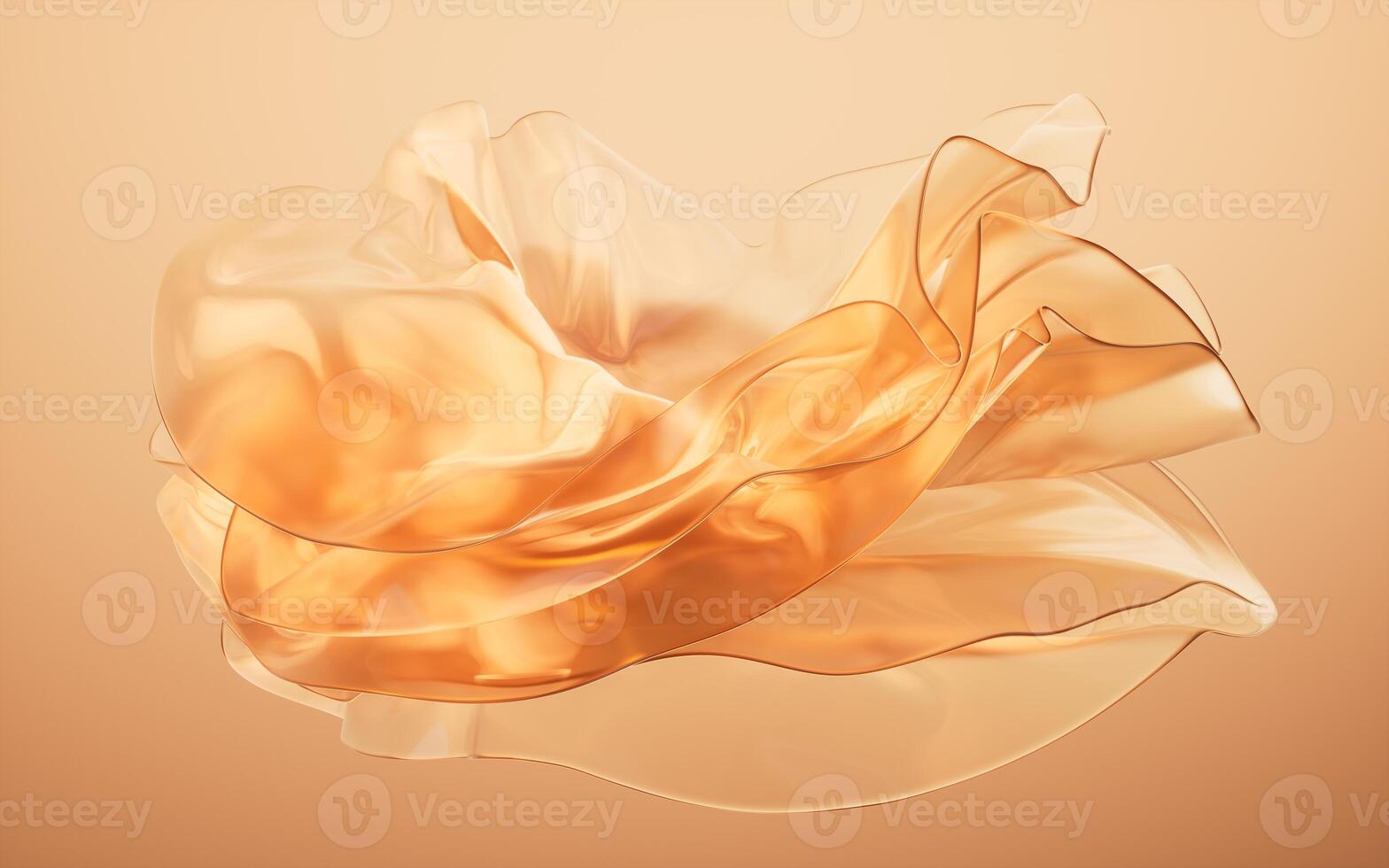 Transparent golden multilayer cloth background, 3d rendering. photo