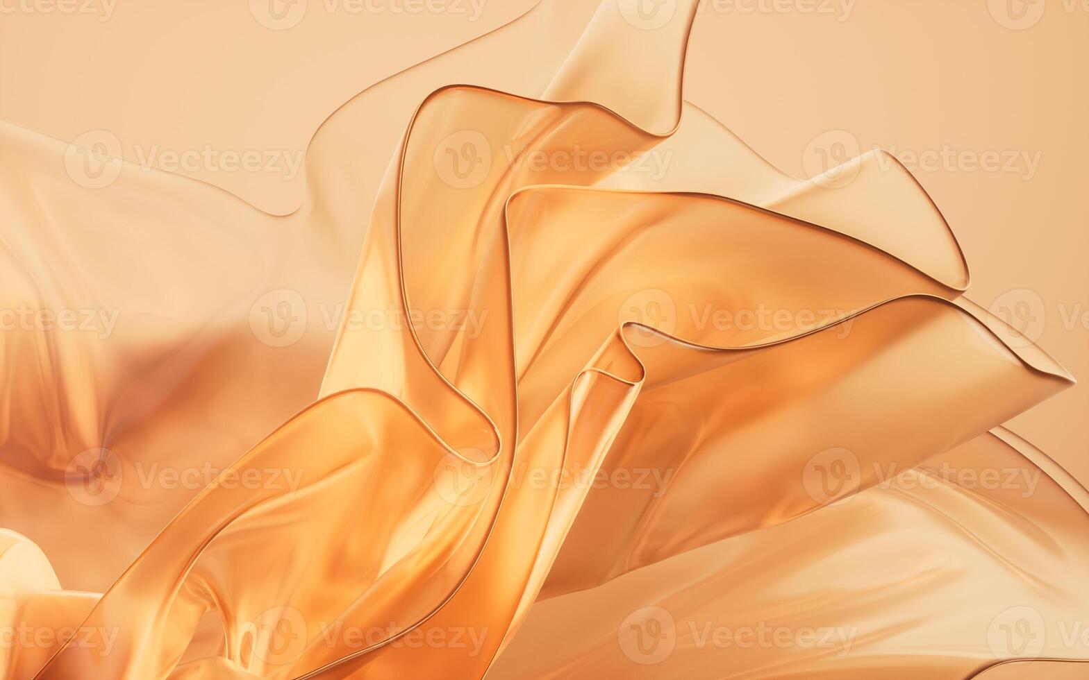 Transparent golden multilayer cloth background, 3d rendering. photo