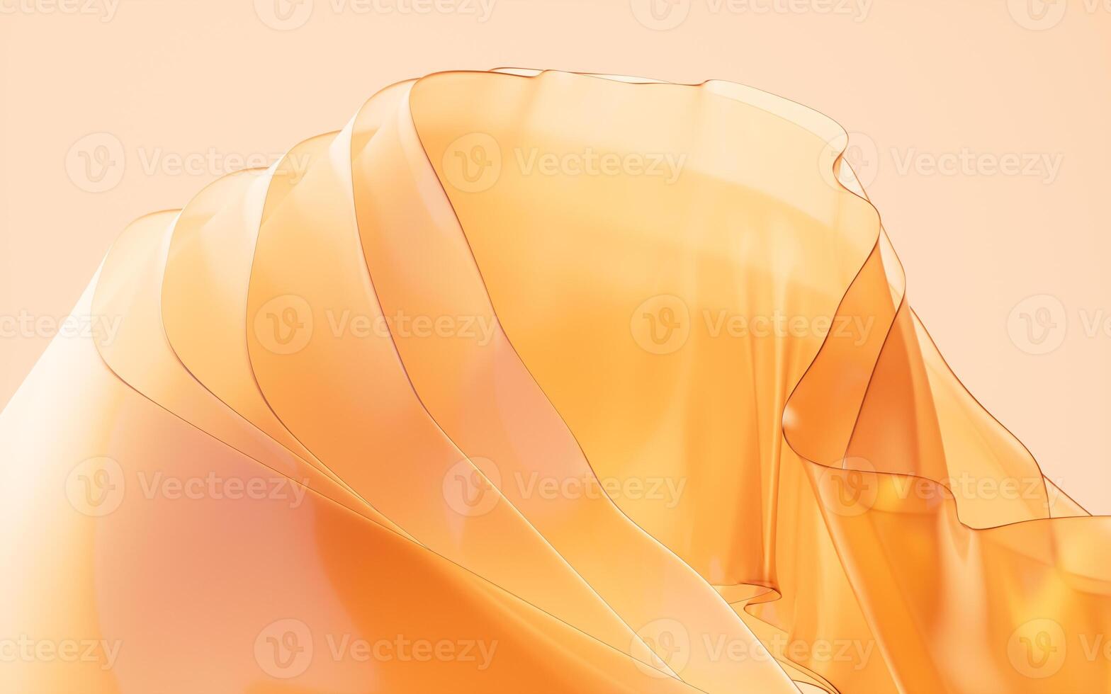 Transparent golden multilayer cloth background, 3d rendering. photo