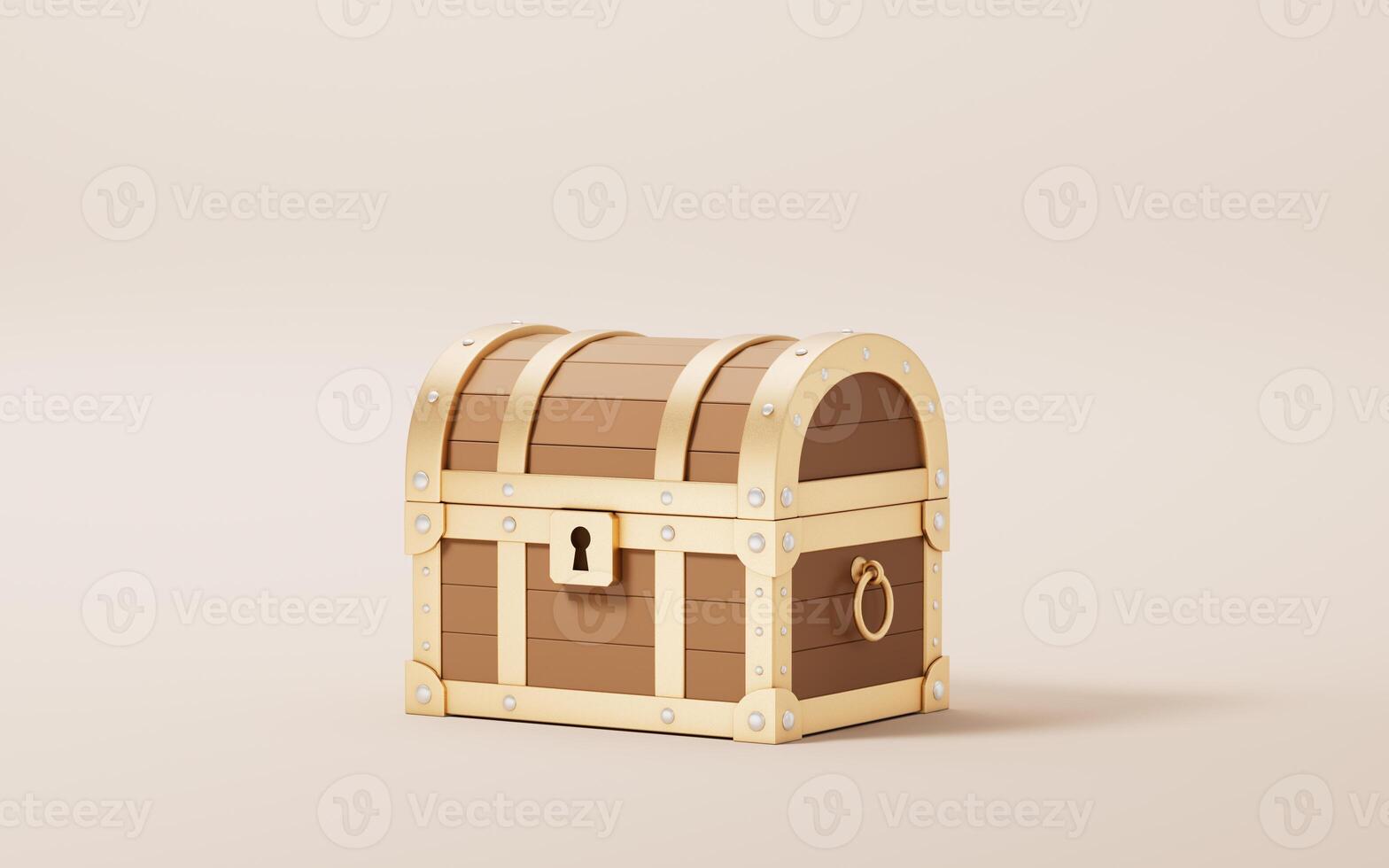 Retro treasure box, 3d rendering. photo