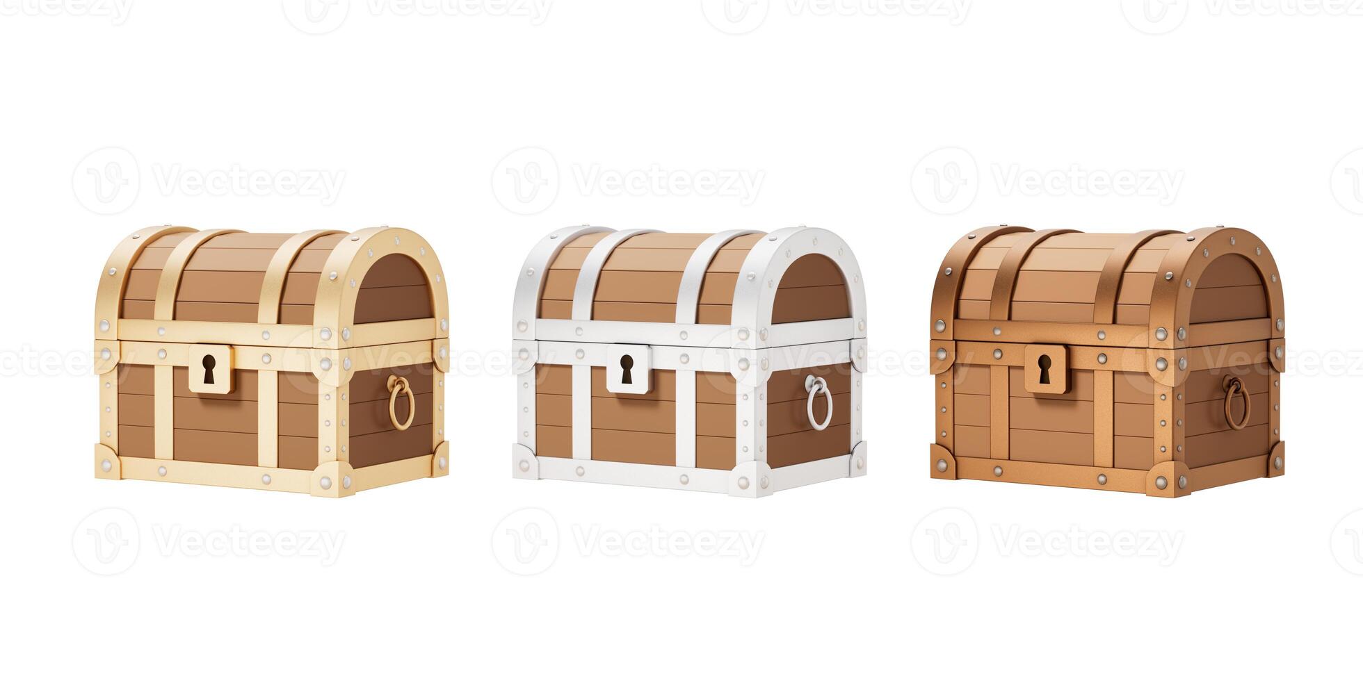 Retro treasure box, 3d rendering. photo