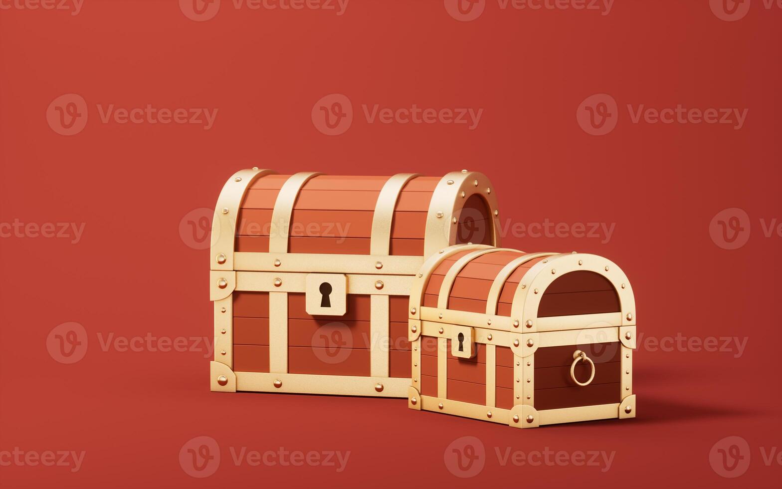 Retro treasure box, 3d rendering. photo
