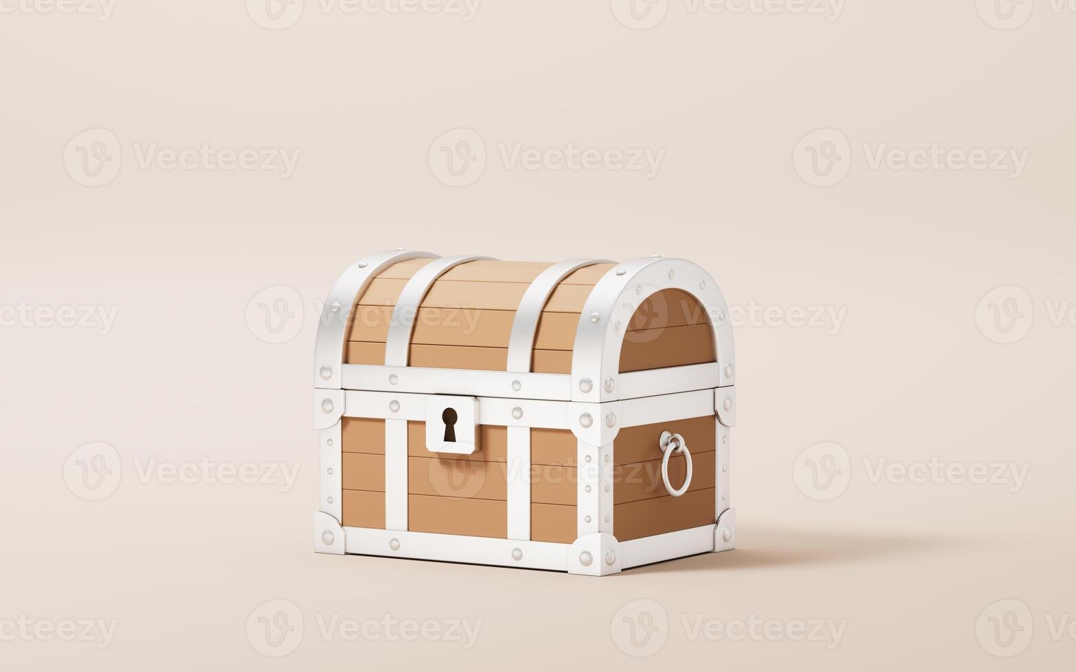 Retro treasure box, 3d rendering. photo