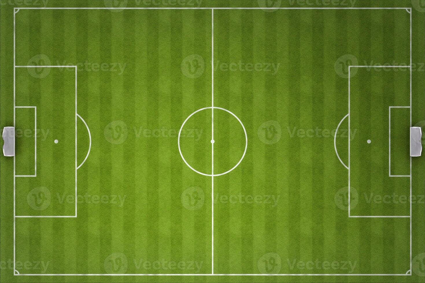 Top View 3D Illustration of a Soccer Field photo