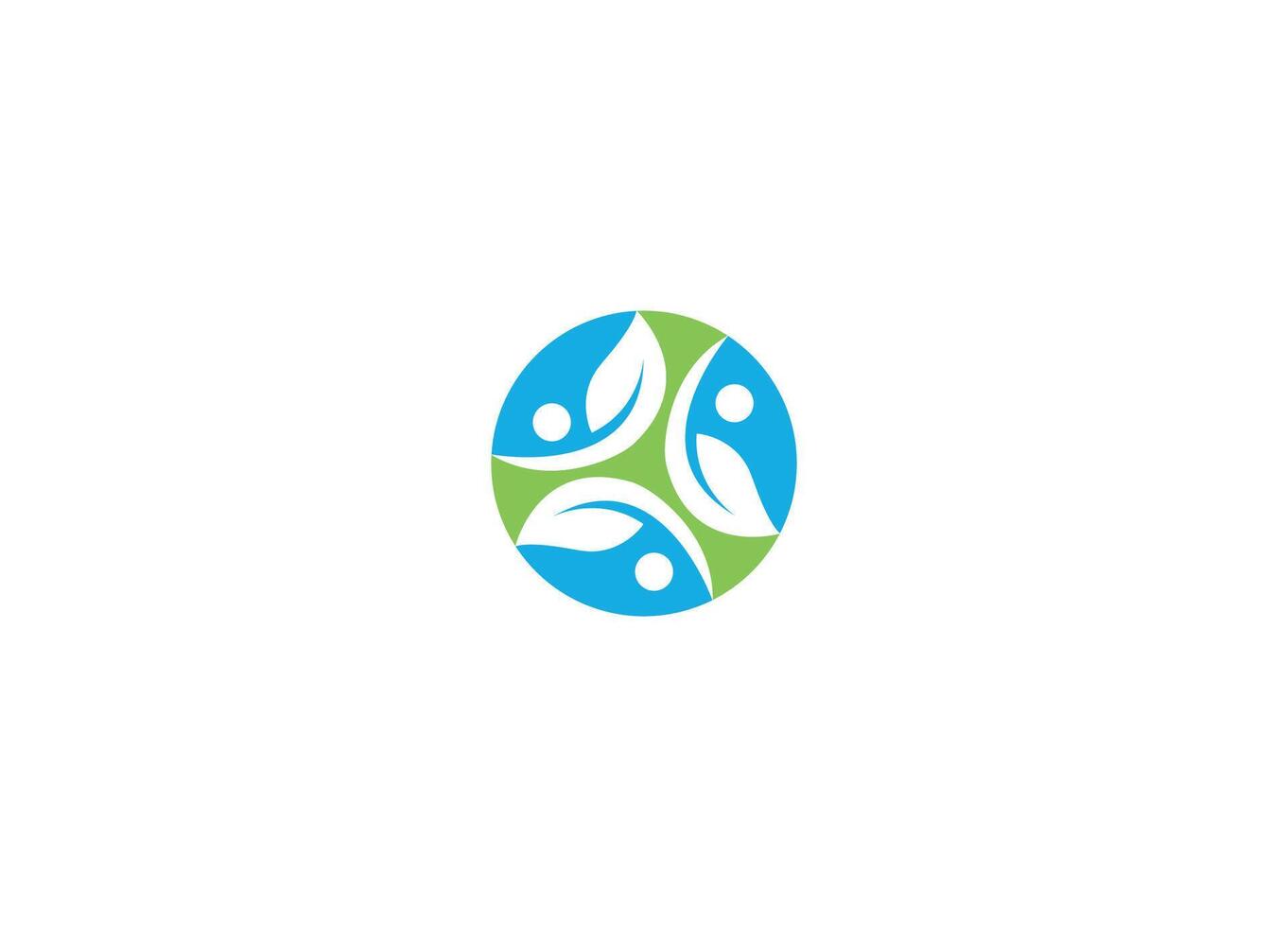leaf circle logo design icon template with white background vector