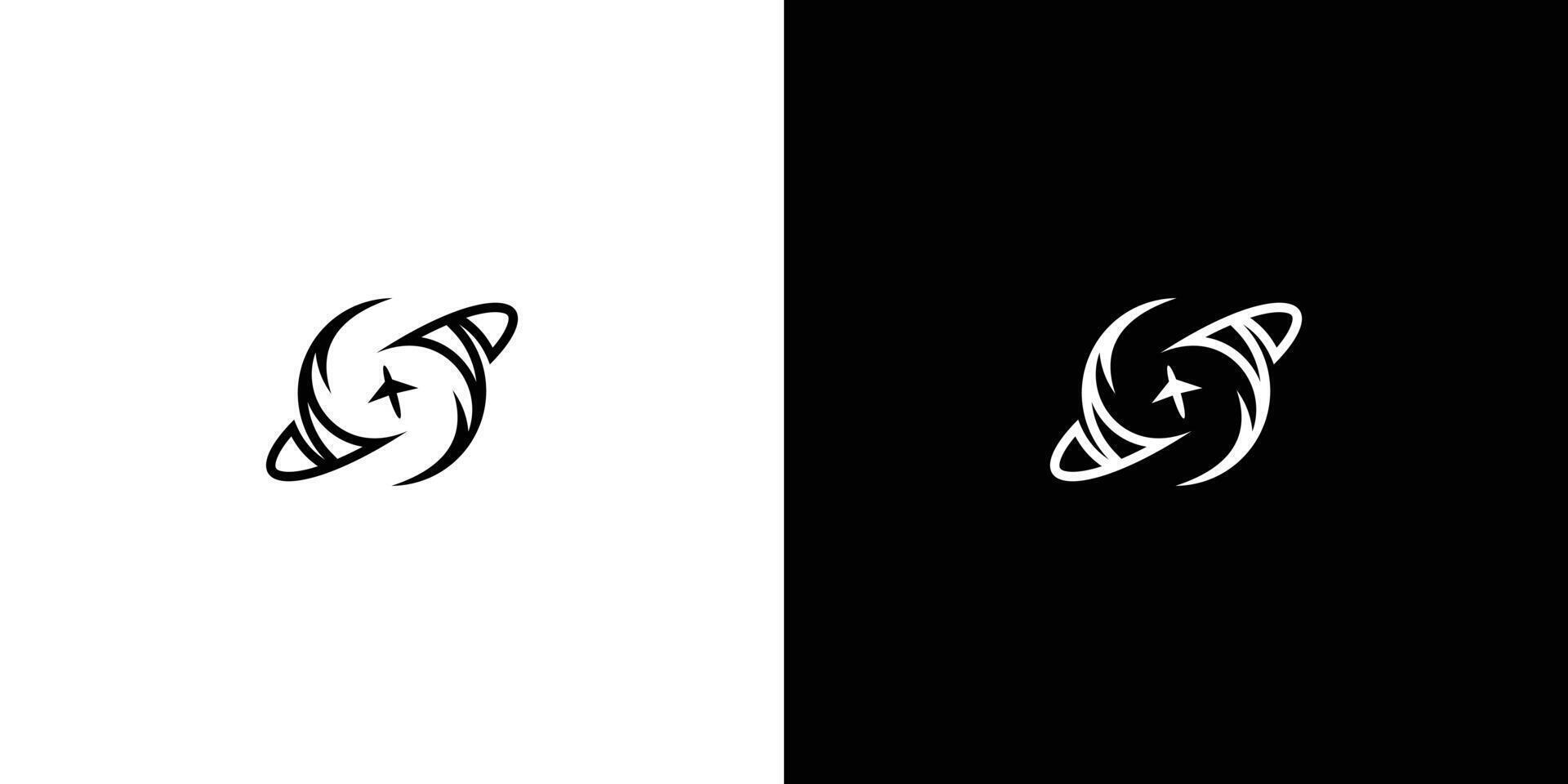 Simple black hole logo design premium vector