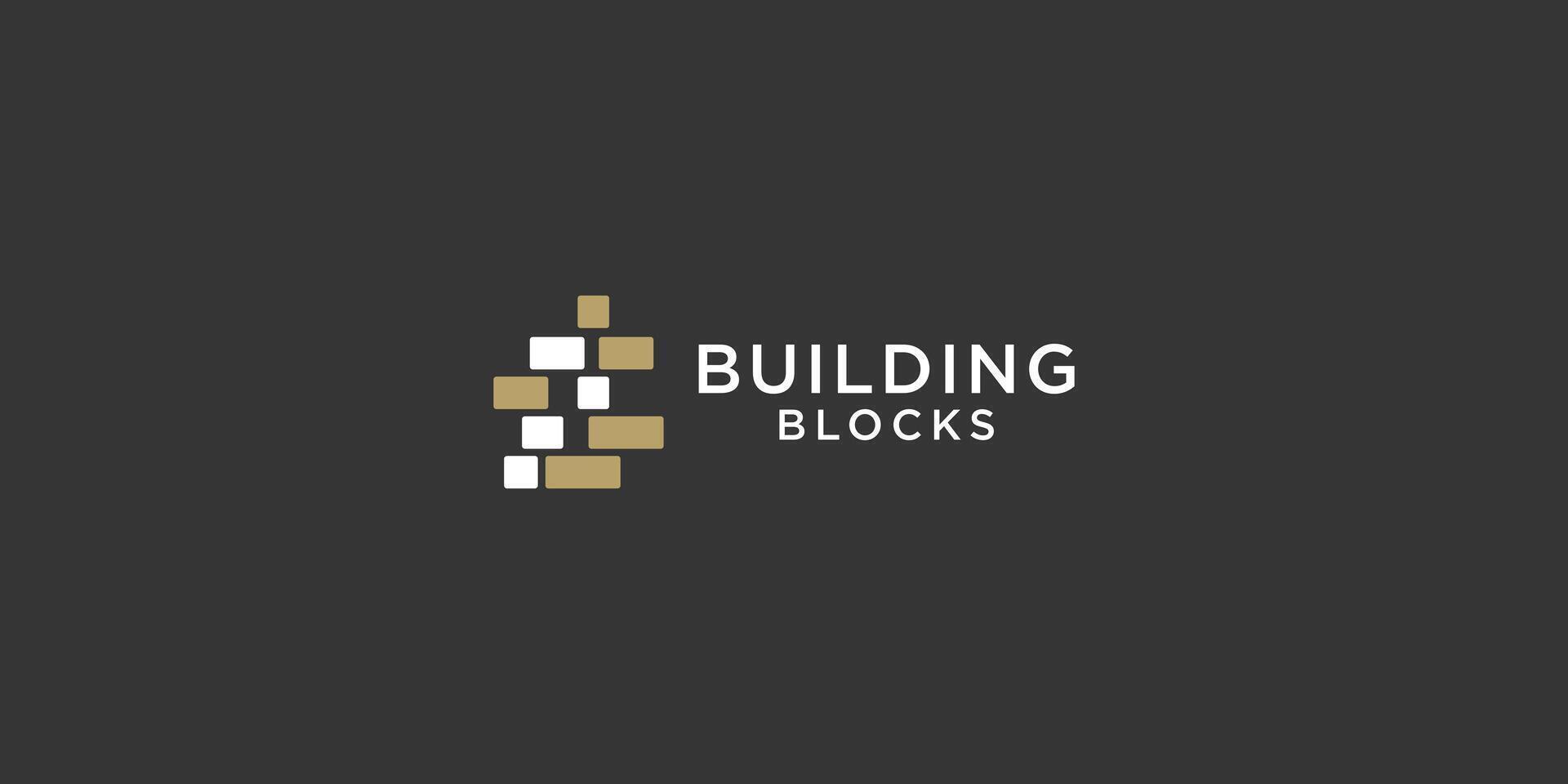 full collor building blocks logo design premium 51496774 Vector Art at ...