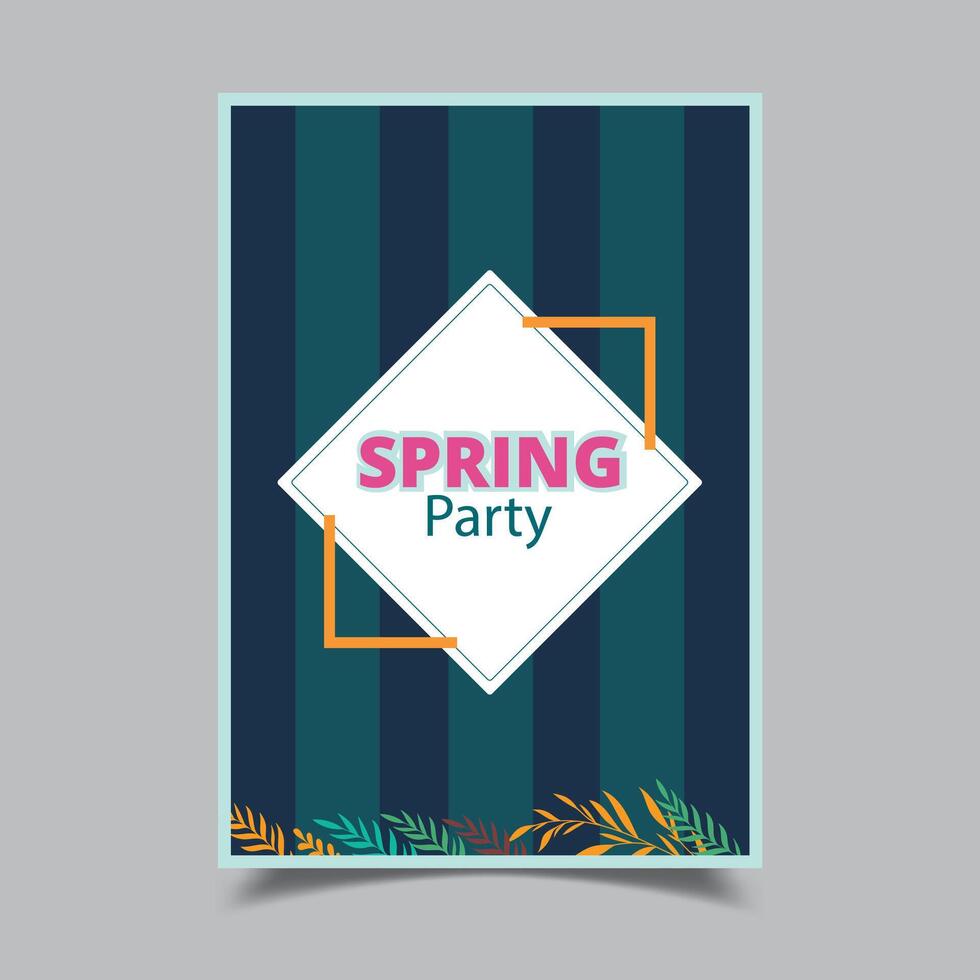 Spring Party Poster Invitation Card Illustration vector