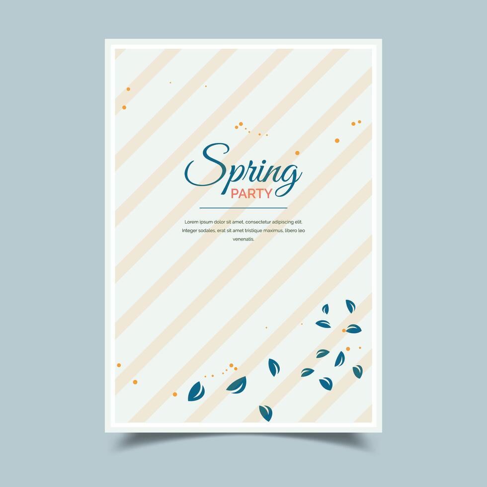 Beautiful Spring Floral Party Invitation Card with Illustration vector