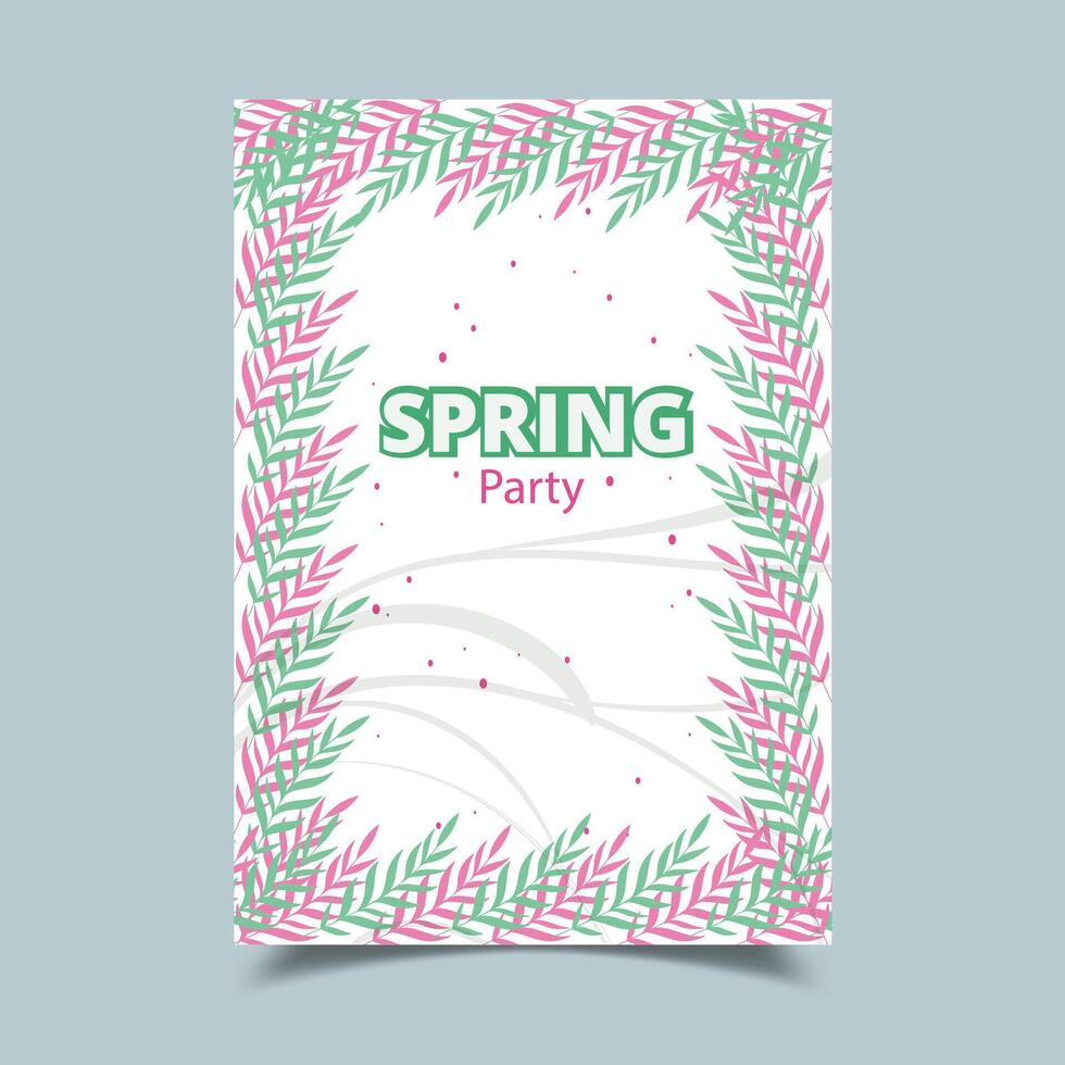 Beautiful Spring Party Poster Card with Illustration vector