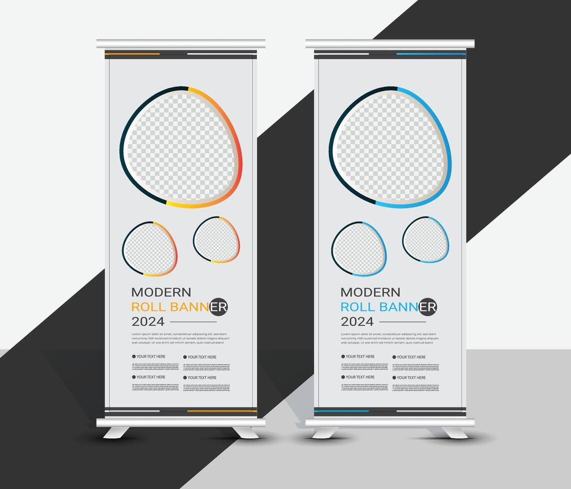 Modern banner roll up design template for business corporation vector