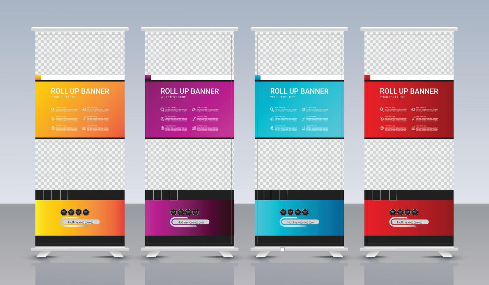 Creative roll up banner template design for business vector