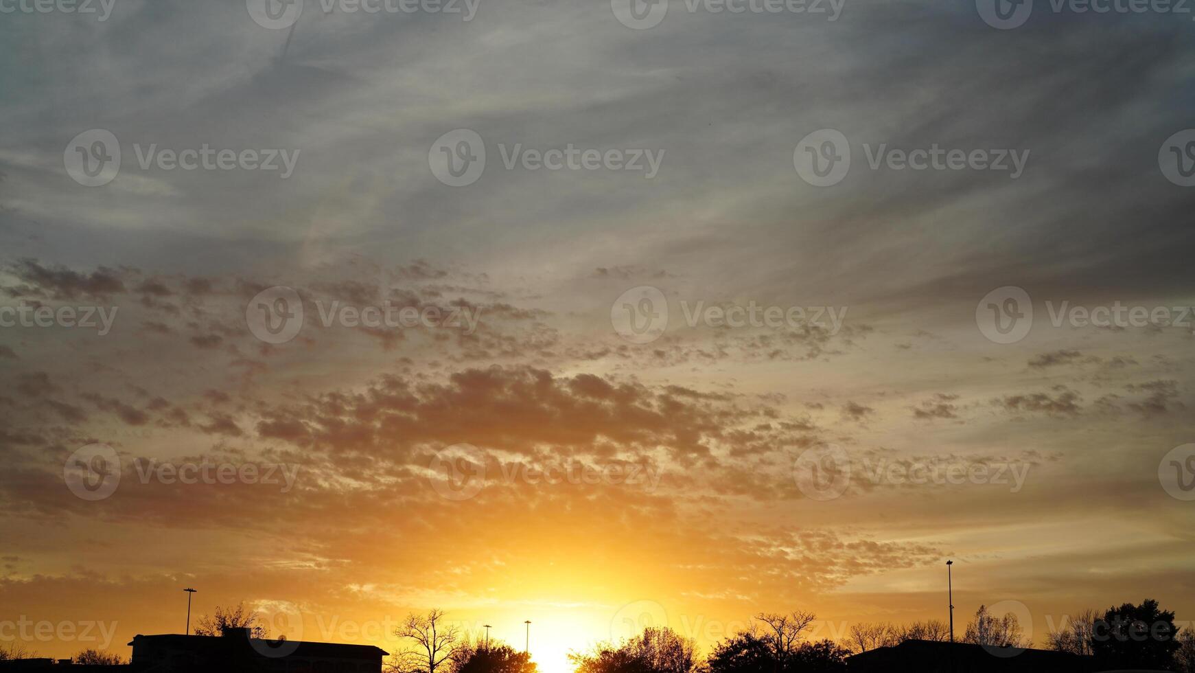 The beautiful city sunset view with the blue time sky in the shopping mall parking square photo