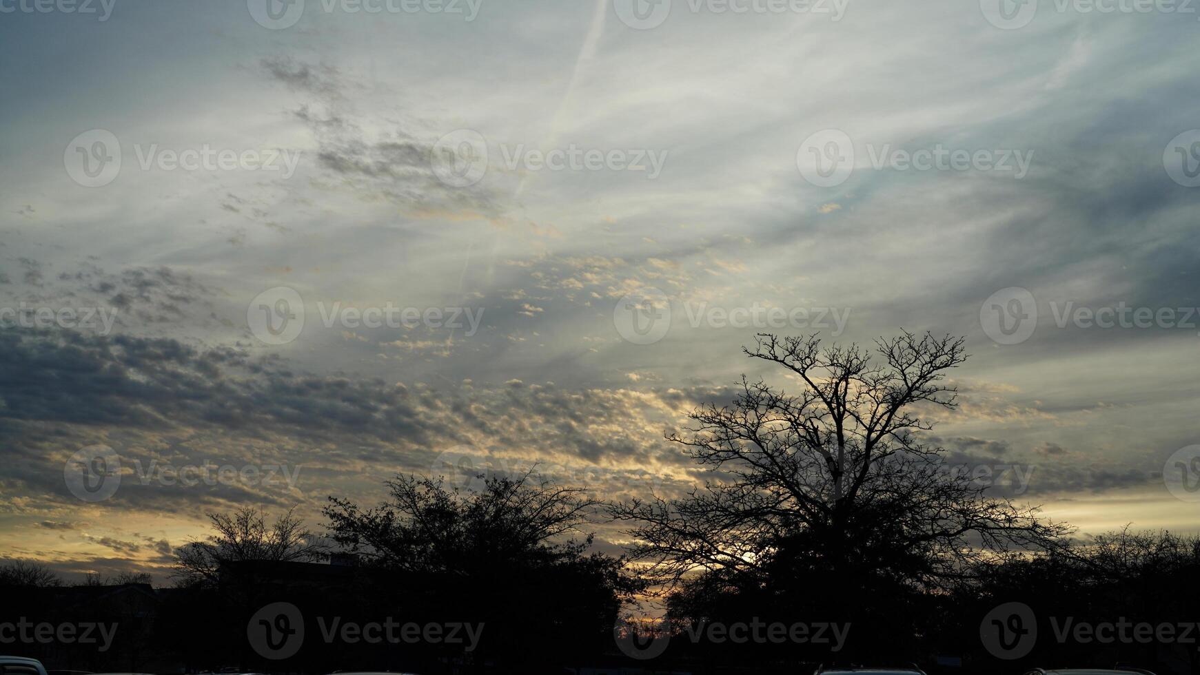 The beautiful sunset sky view with the colorful clouds as background photo