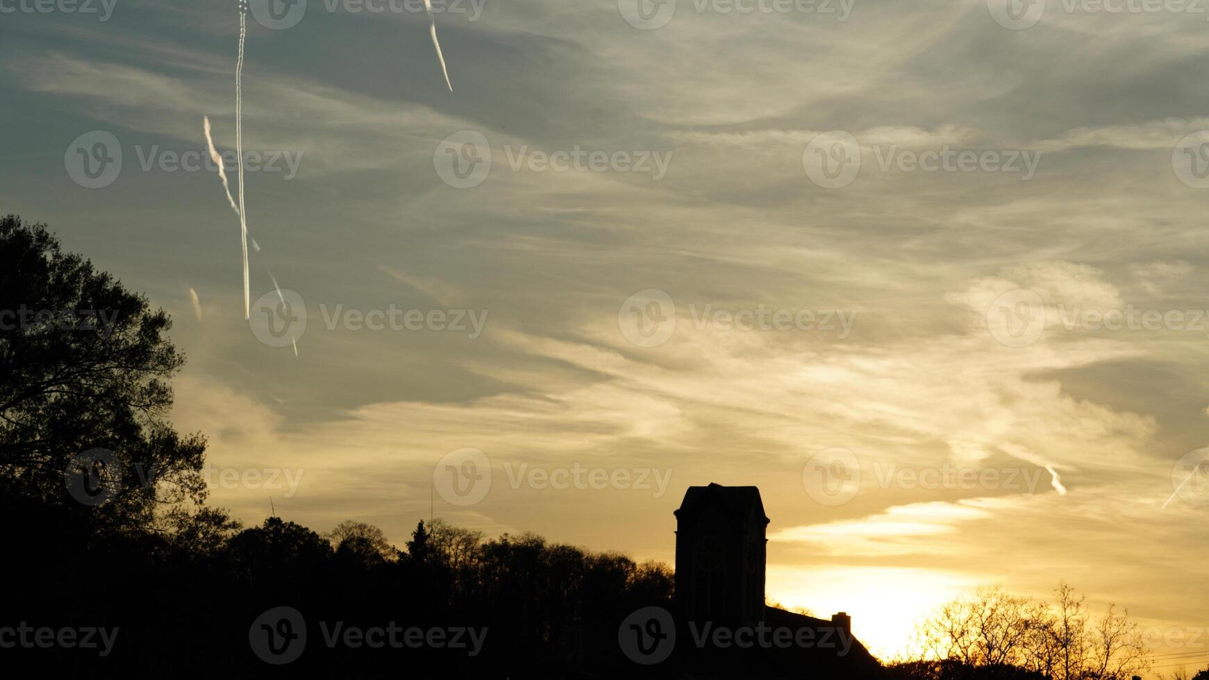 The beautiful sunset sky view with the colorful clouds as background photo