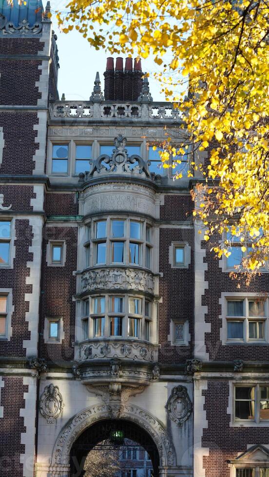 The beautiful campus autumn view in the University of Pennsylvania in Philadelphia photo