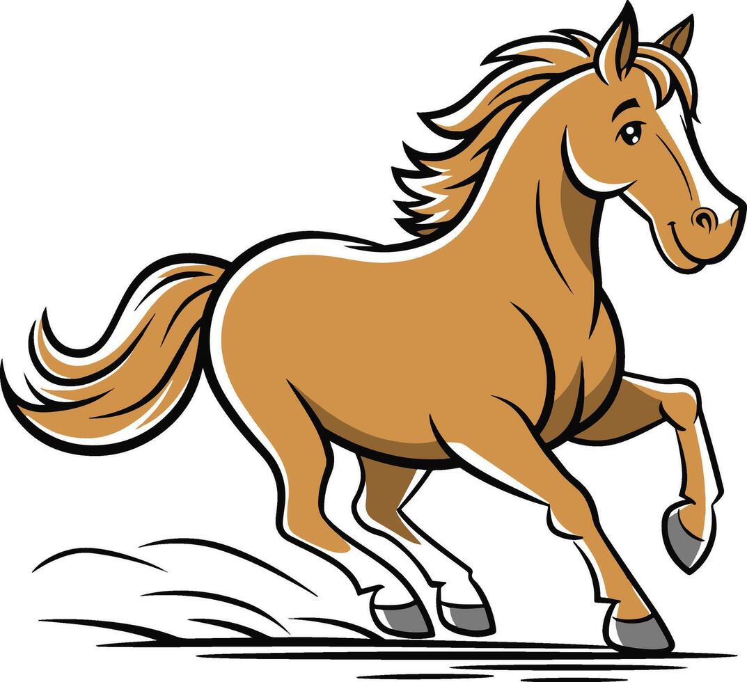 Horse cartoon art illustration, horse . Ai generate vector