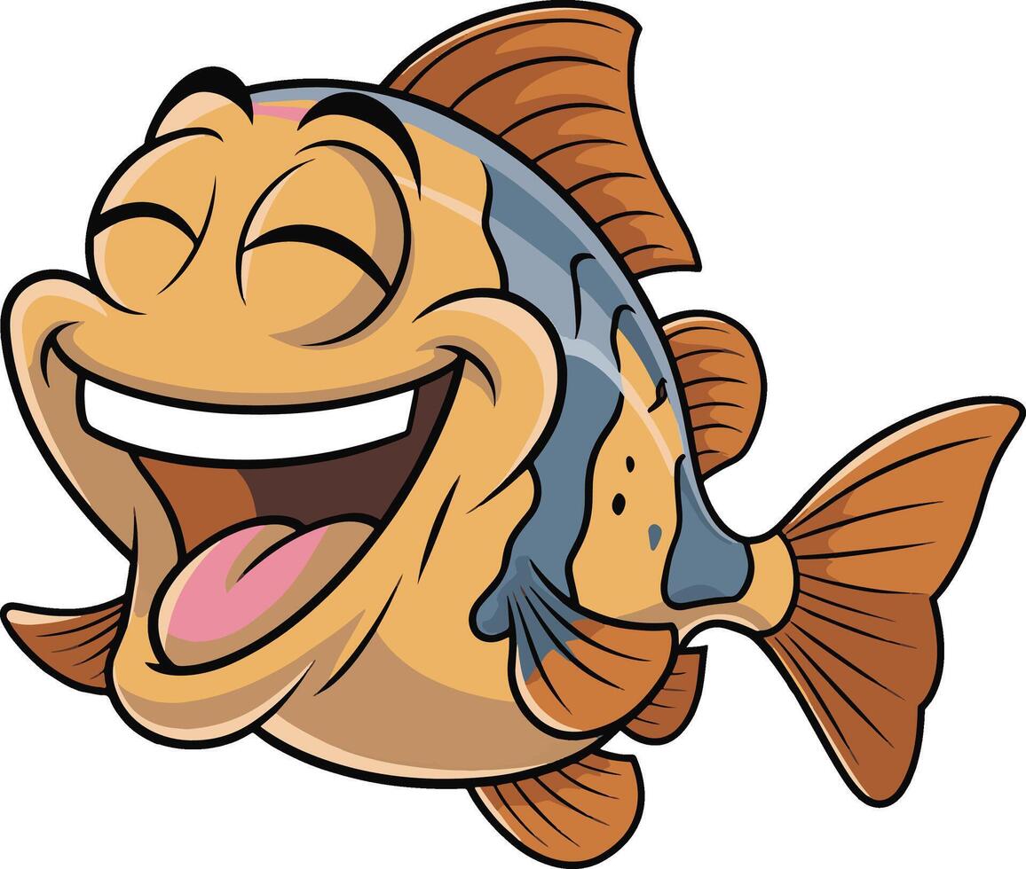 Funny fish cartoon art illustration. Ai generate vector