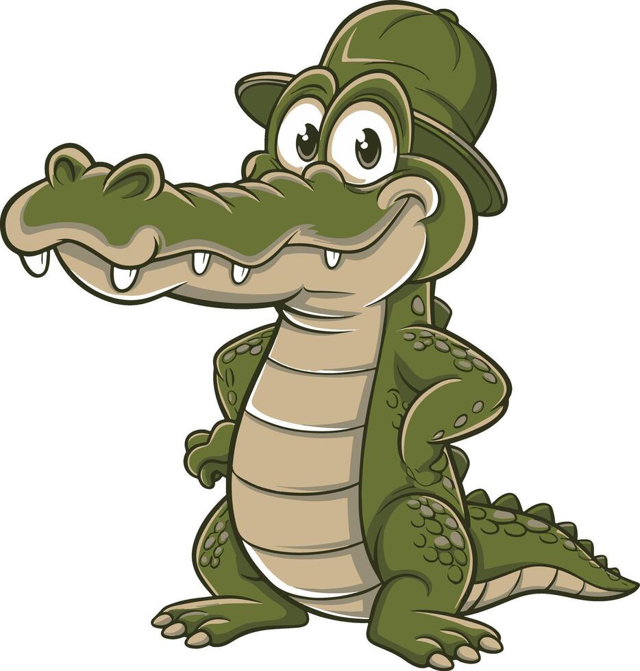 Crocodile illustration, crocodile art design. Ai generate vector