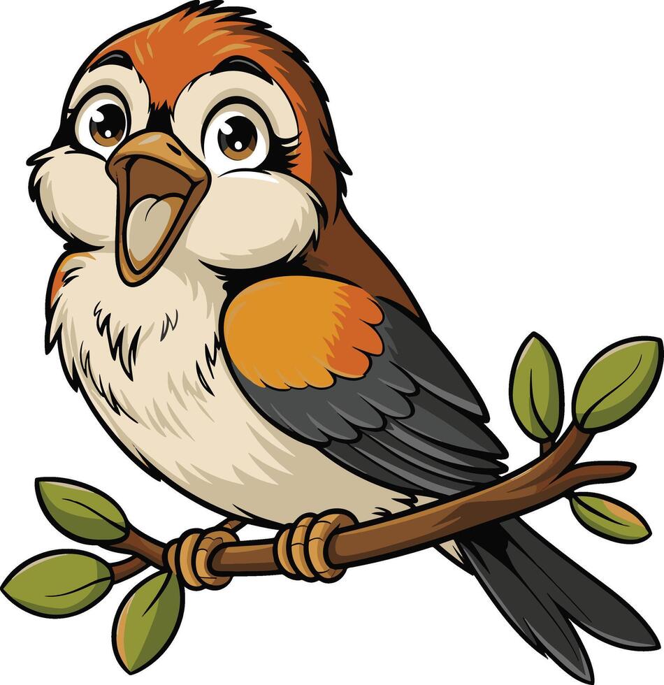 Bird cartoon art illustration. Ai generate vector