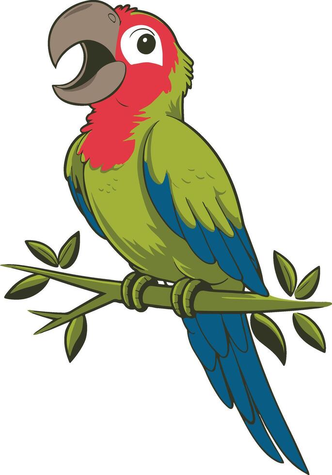 Parrot cartoon illustration, parrot art design. Ai generate vector
