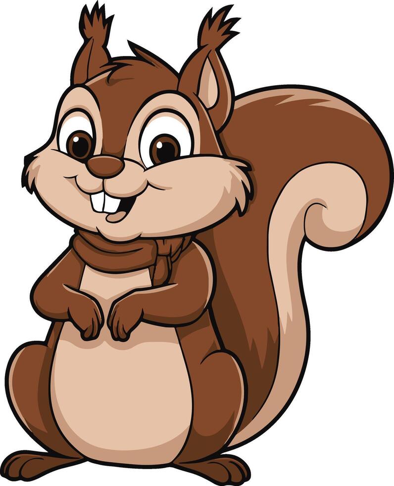 Squirrel cartoon illustration, squirrel art design. Ai generate vector