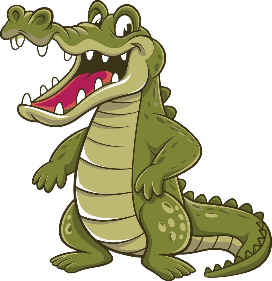 Crocodile cartoon illustration, crocodile art design. Ai generate vector