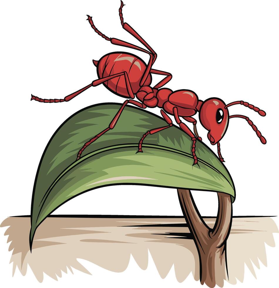 Ant cartoon illustration, ant art. Ai generate vector