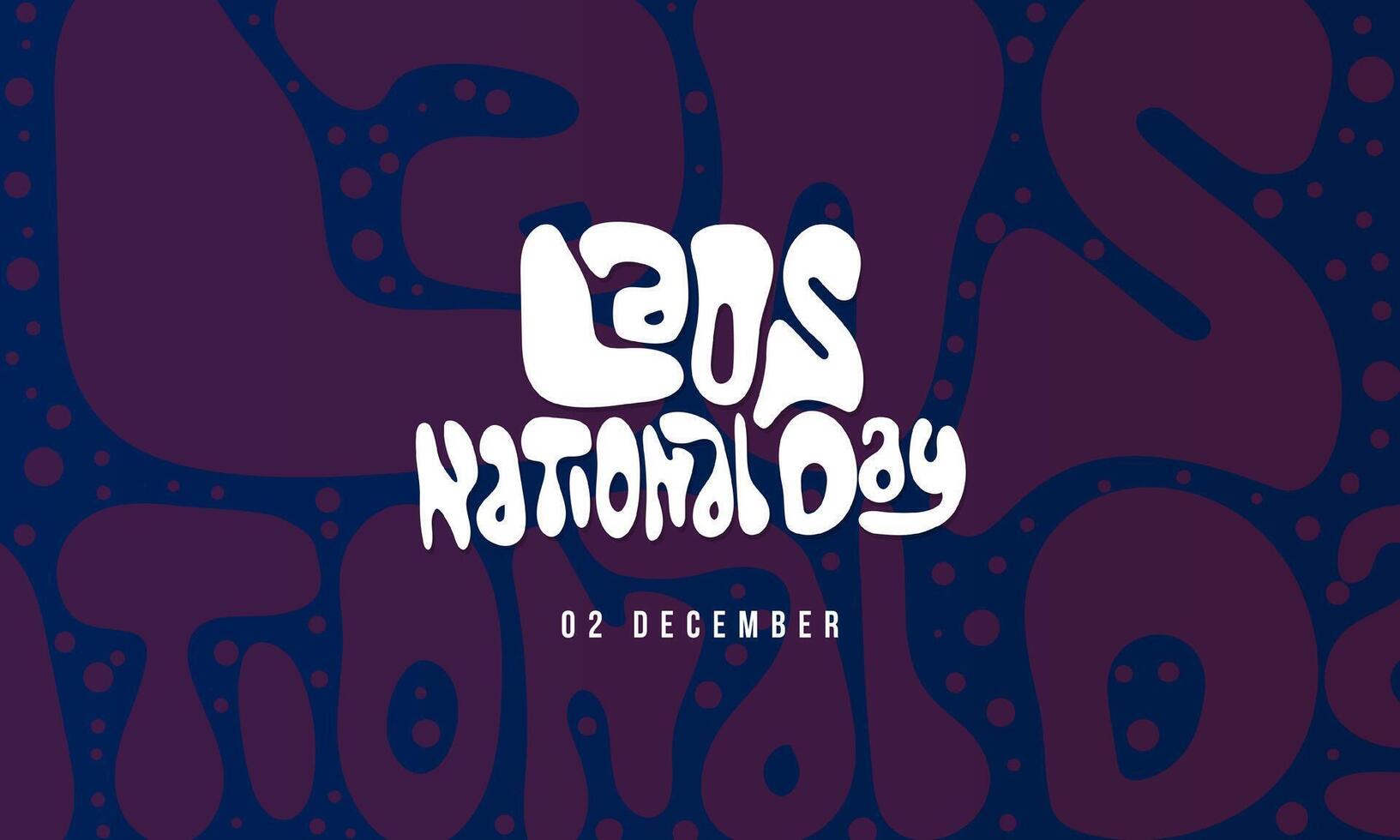 Laos national day design with typography of Laos national day in fluid design and blue background. Laos independence day campaign vector
