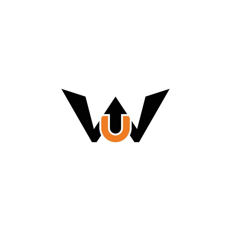 Elegant Hexagon Letter Arrow WU Logo Design Initial Luxurious WU Logo Template vector