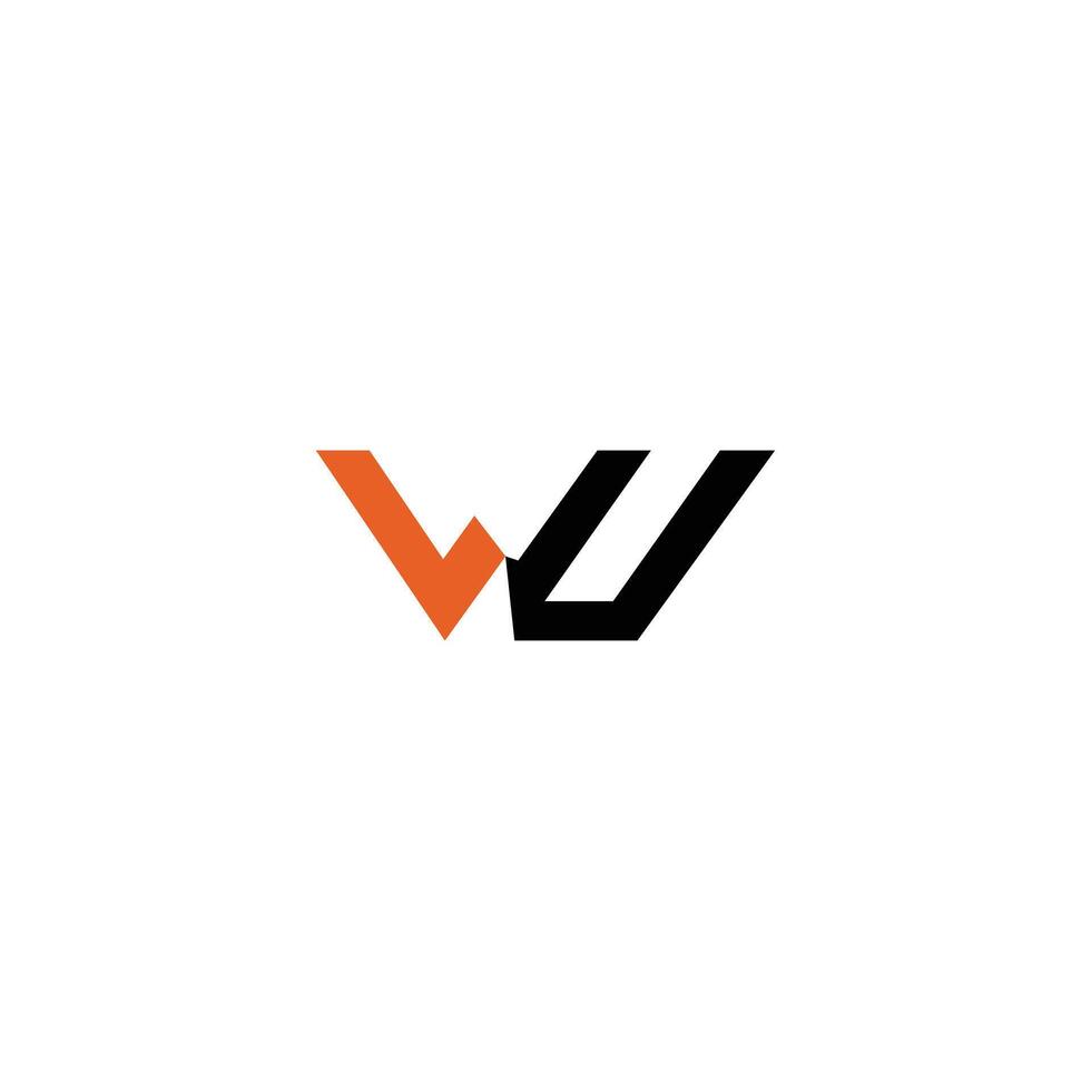 Letter WU or WU Monogram Logo Design vector