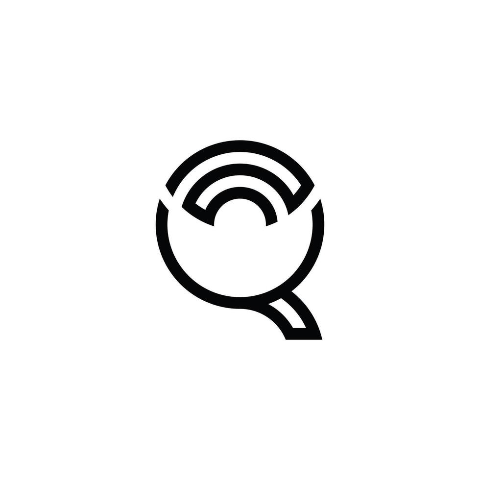 ZQ letter logo design with a circle shape ZQ circle and cube shape logo design vector