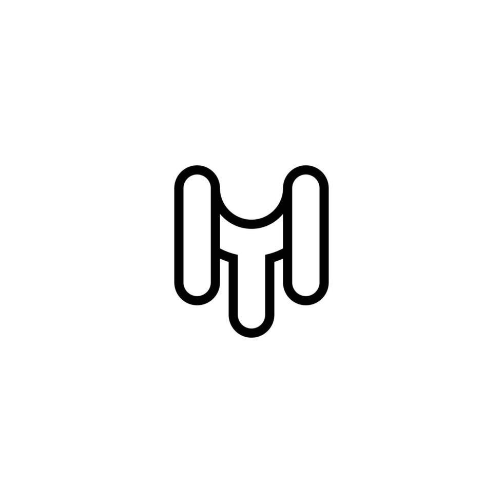 Abstract Initial Letter MT Logo. Gold Rounded Shape Origami Style isolated vector