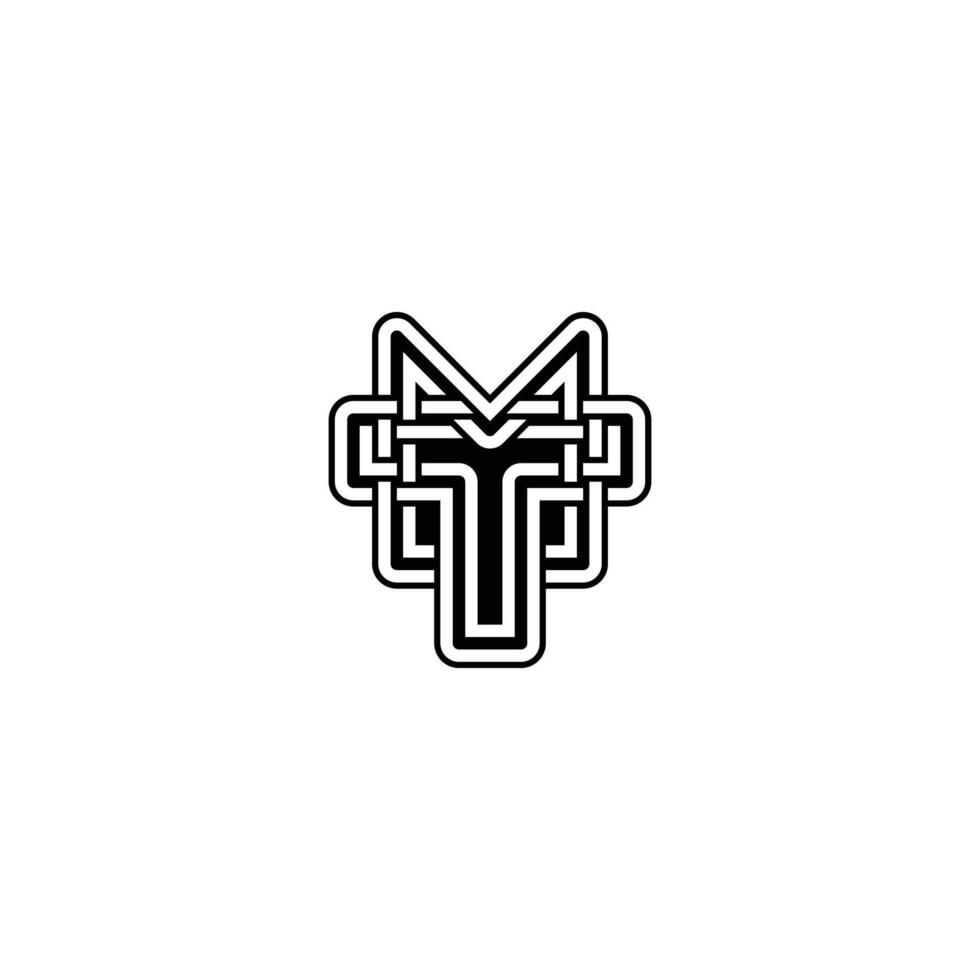 Tm letter initial logo design icon vector