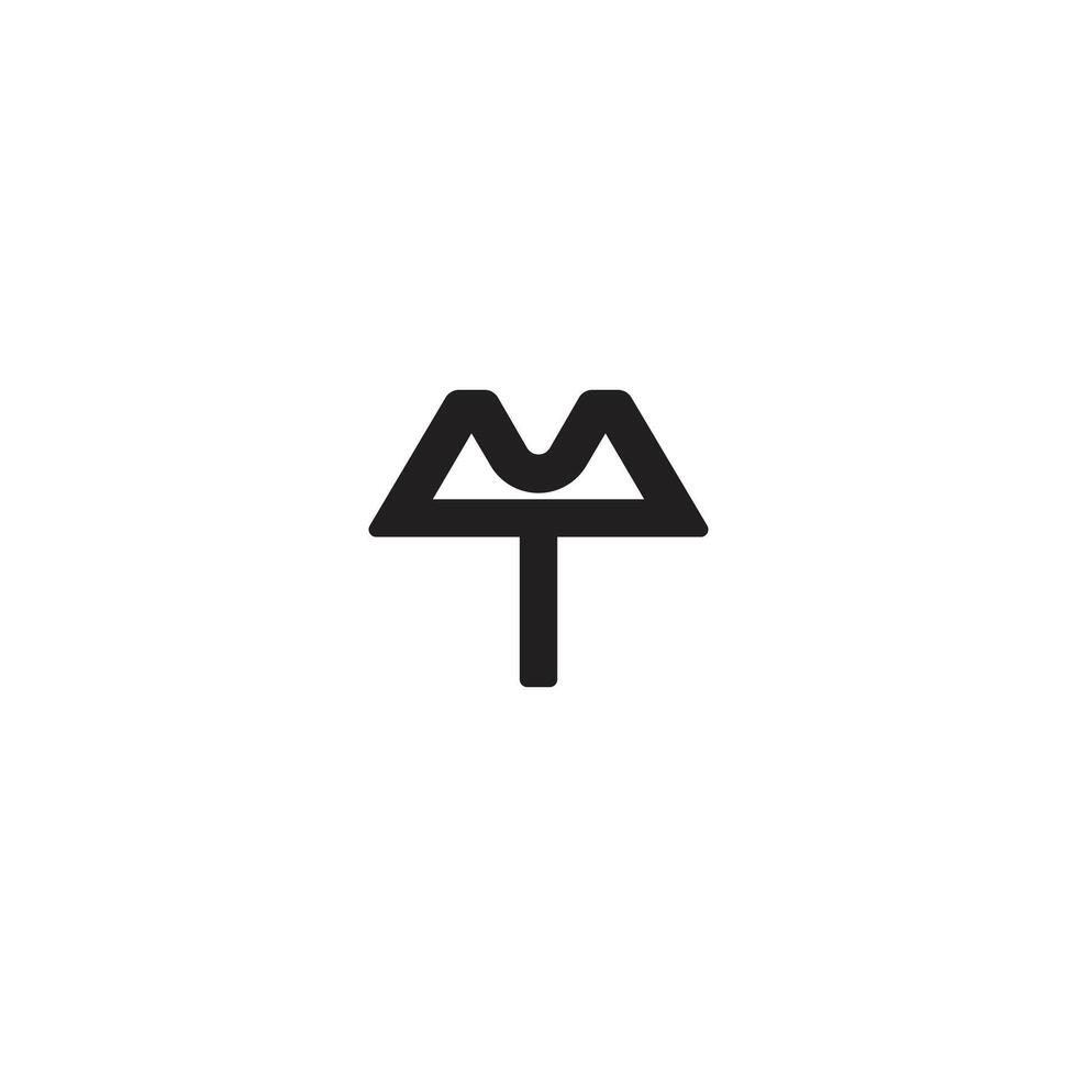Flat design mk or km template. Alphabet letters Initials Monogram logo MT, TM, M and T vector