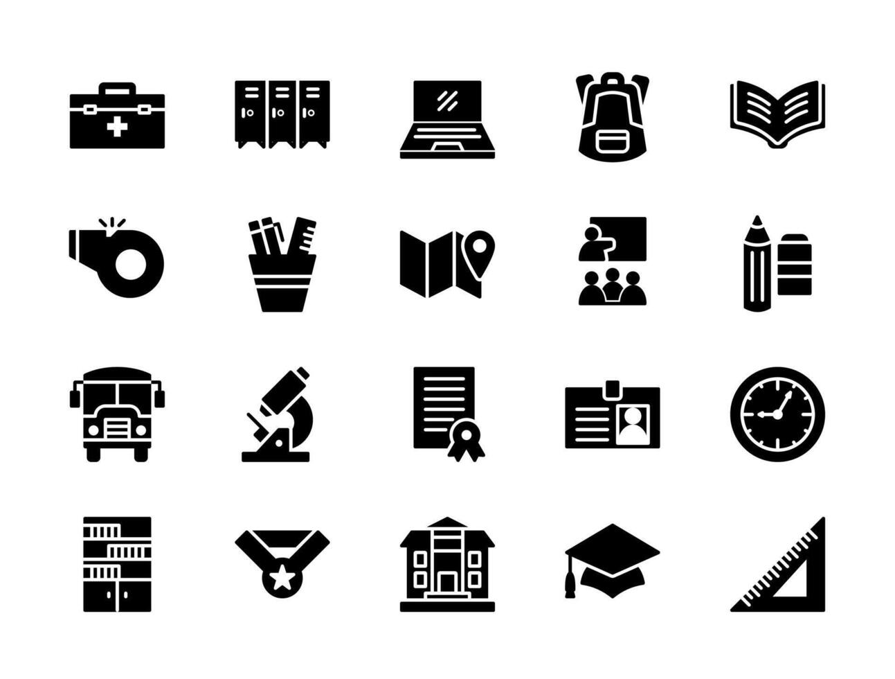 School icon set, symbol, illustration vector