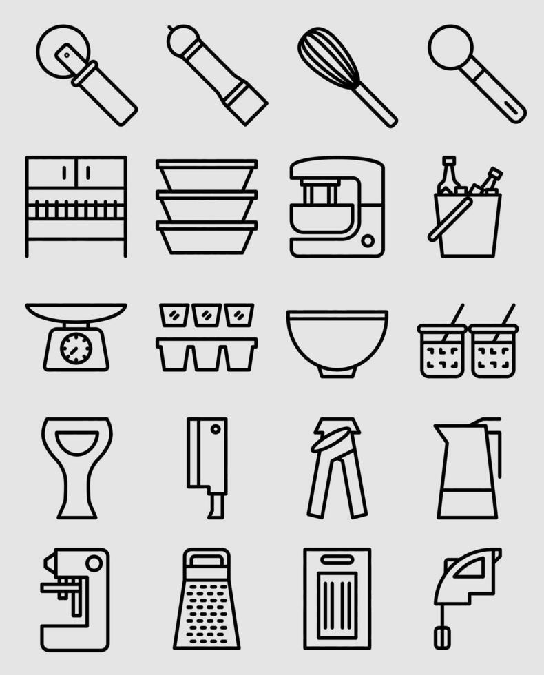 kitchen tools icon set vector