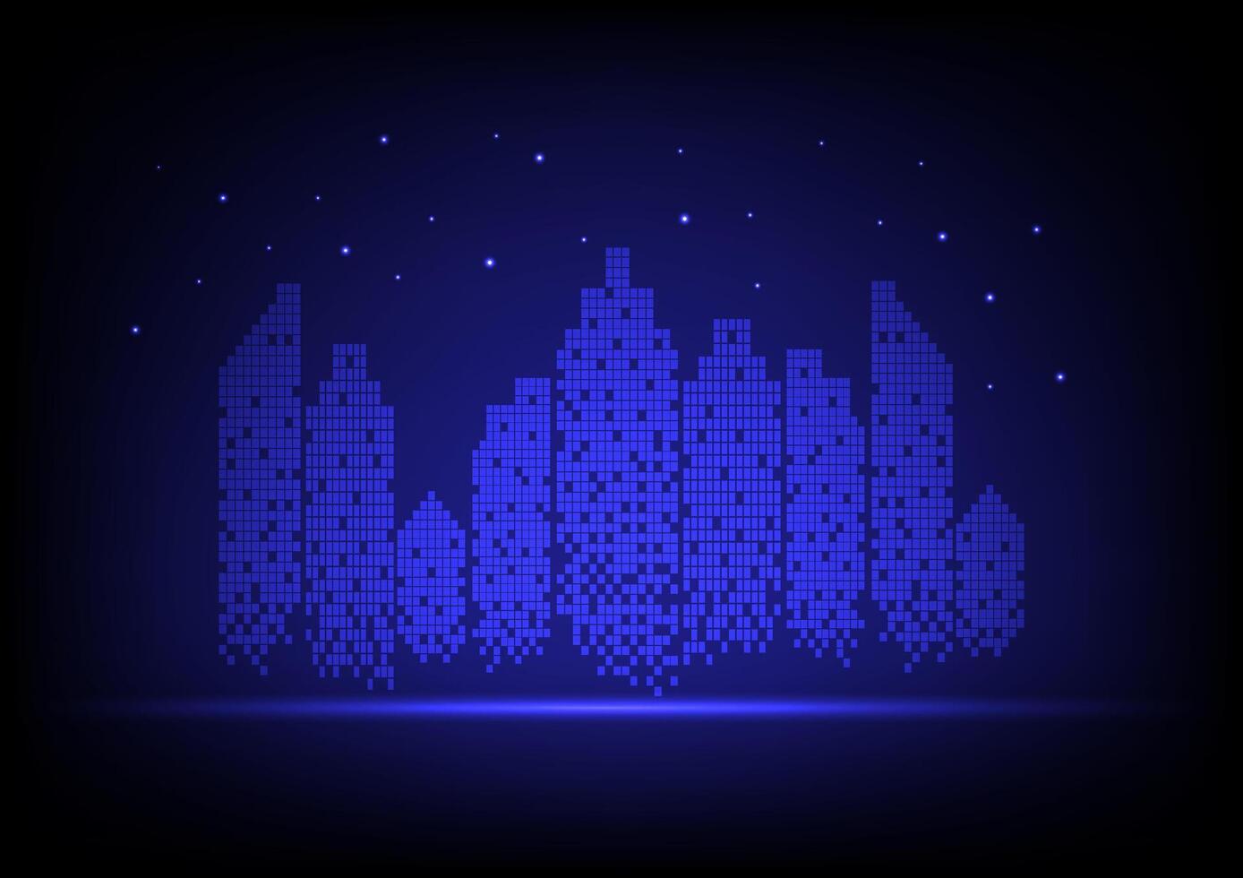 Digital technology dark blue background. City town office cityscape concept. Design for city, town, company , communication, connection, telecoms, digital, internet, online, network. vector
