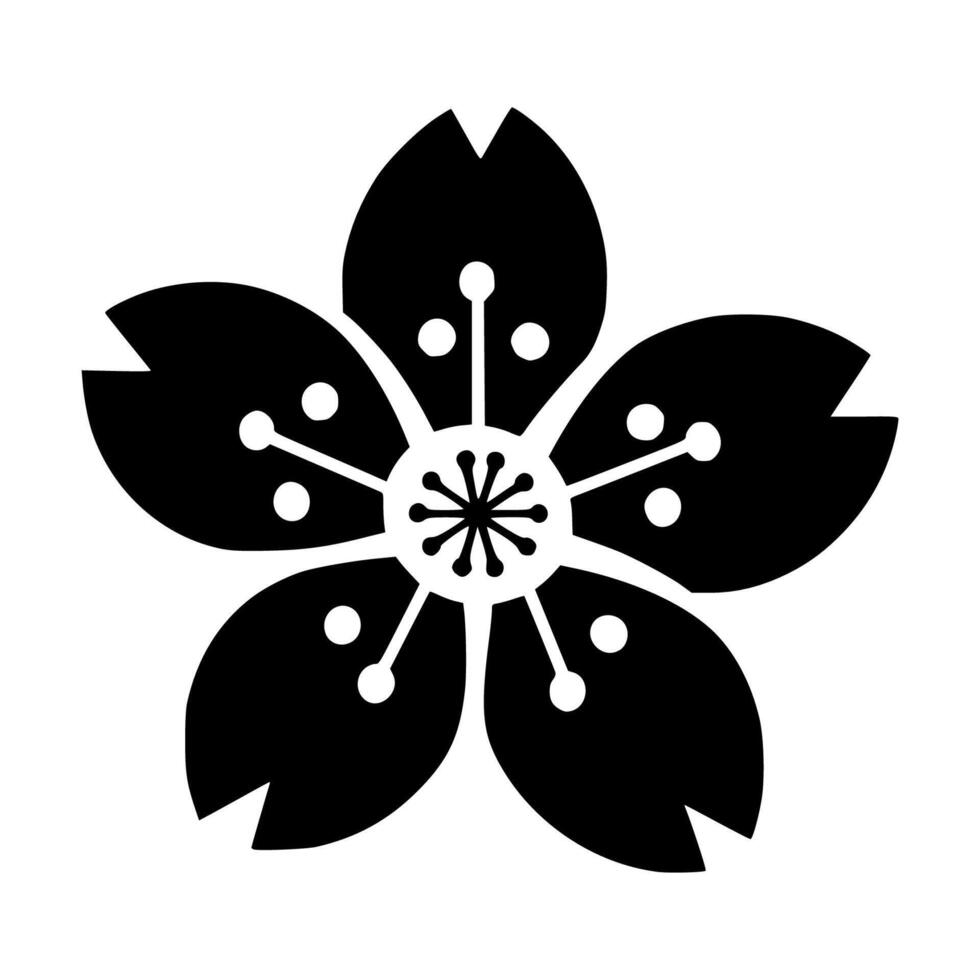 Geometric Cherry Blossom Flower vector