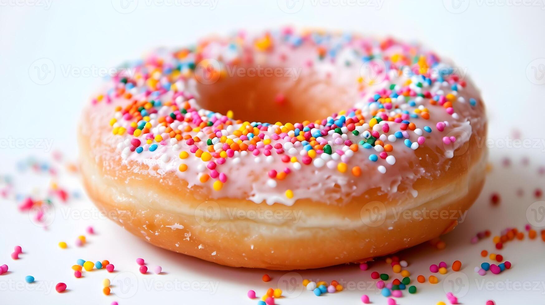 A donut with sprinkles on top photo