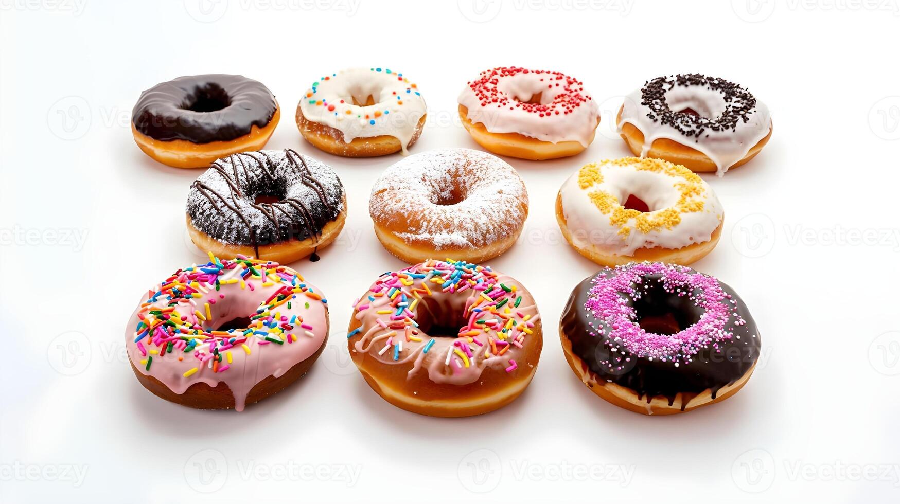 A bunch of donuts with sprinkles on them photo