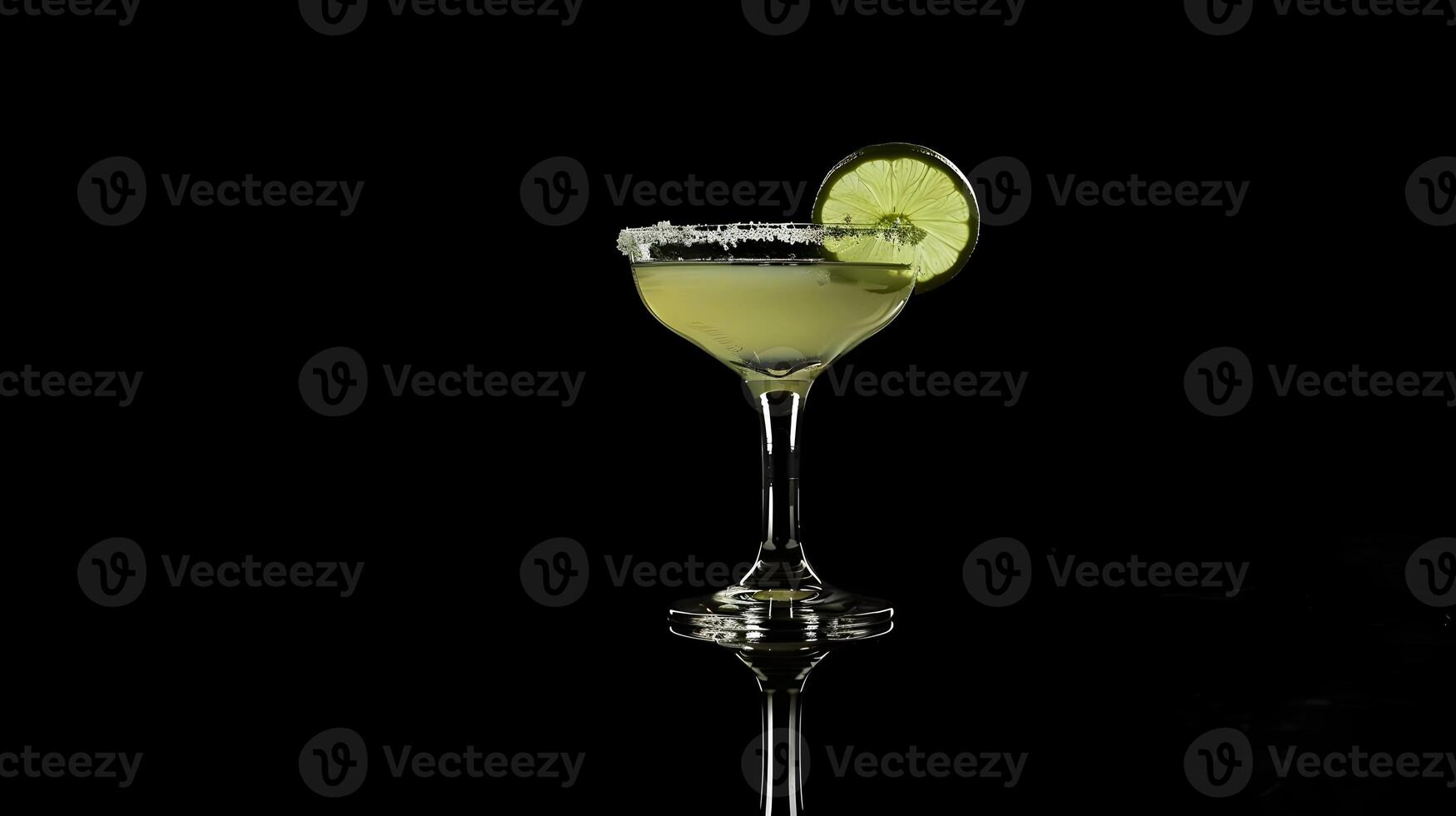 A margarita with lime slice on the rim photo