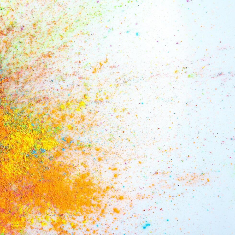 colorful powder on white background photo