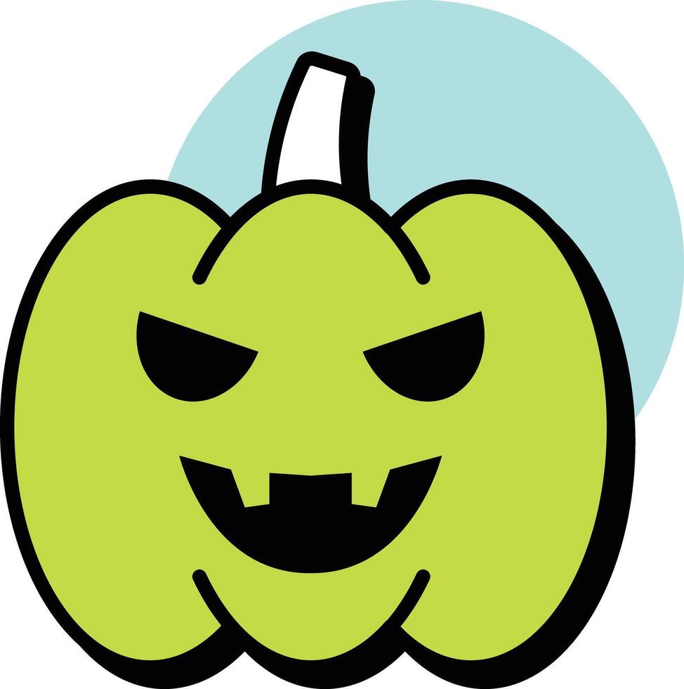 Halloween Pumpkin Bold Halloween Circle Color Outline Icon Style vector