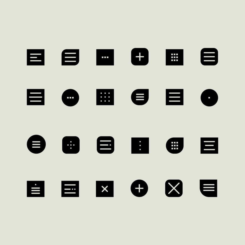 Black web menu icons set vector