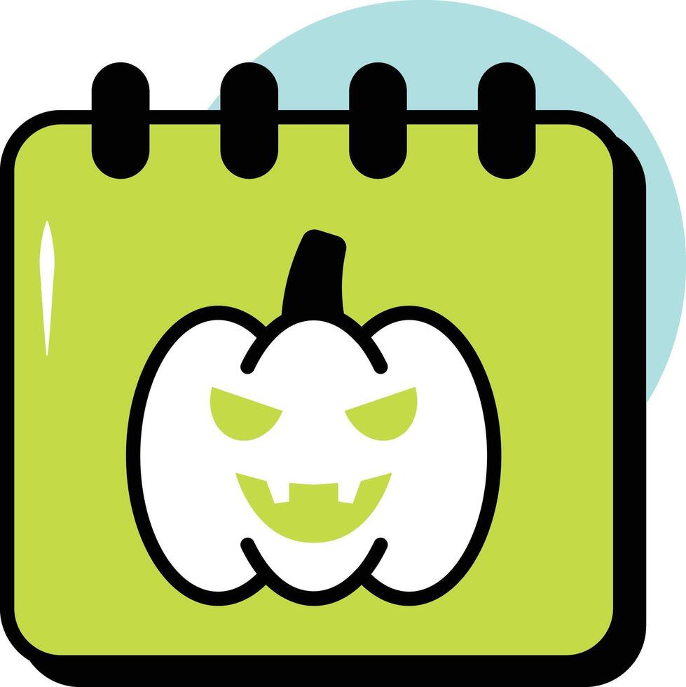 Halloween Day Bold Halloween Circle Color Outline Icon Style vector
