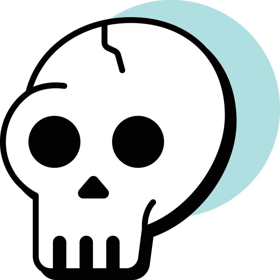 Skull Bold Halloween Circle Color Outline Icon Style vector